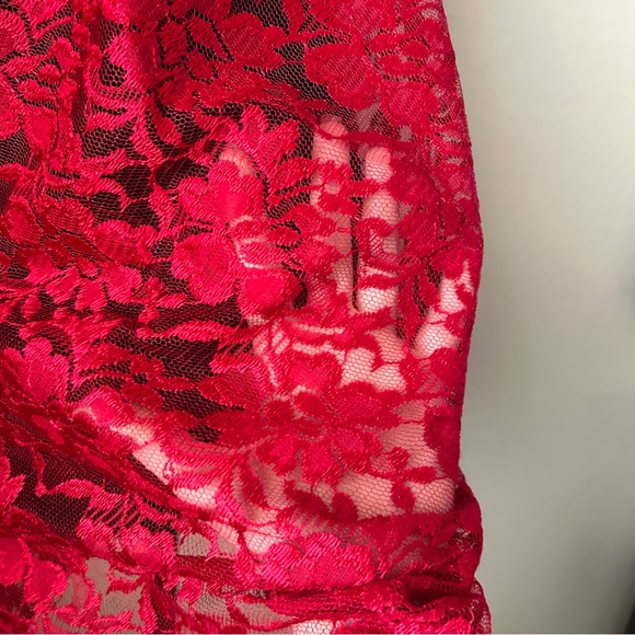 Red Lace Slip Dress - Picture 8 of 16
